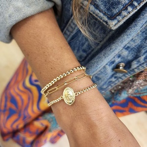Nouveau Design En Acier Inoxydable Rond Pièce Pendentif Perlé Bracelet Vierge Marie Charme Bracelet Avec Croix Empilable <span class=keywords><strong>Scapulaire</strong></span> Bracelets - Product Image 3