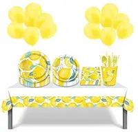 חדש לגמרי לימון מסיבת יום הולדת אספקת ילדים לטובת צהוב מסיבת קישוט לילדים יום הולדת ספקי צד שולחן