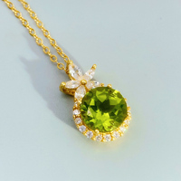 Collar con Colgante de Peridoto Natural, Plata de Ley 925 Genuina, Joyería Fina, Gema Verde para Mujer, Hecho a Mano, Regalo Moderno