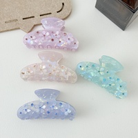 Barrette à cheveux en plastique PVC de style français avec des strass pour les filles, accessoires de cheveux pour un usage quotidien