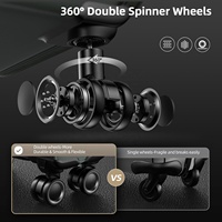 Ensemble de bagages extensibles et légers 3 pièces Spinner Caster 20/24/28 pouces à deux roues TSA Lock-Soft Edge Dual Wheel Spinner Caster