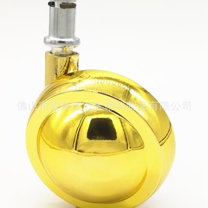 Gold Alloy Furniture Casters 2.5 Inch Spherical Metal <b>Wheels</b> With Plain Bearing For Carpet Use - Product Image 3