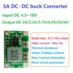 ND1805TA mini-formato 5A convertitore DC-DC Step-Down modulo regolatore di tensione Buck Board 4.5V-18V a 3V 3.3V 3.7V 4.2 v5v 6V - Product Image 5