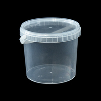 Récipient de qualité alimentaire OEM transparent pour noix, yaourt, bonbons, confiture, blanc, seau en plastique avec couvercle