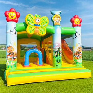 Castillo inflable multifuncional maxi Bee con tobogán, para niños, de uso comercial. - Product Image 1