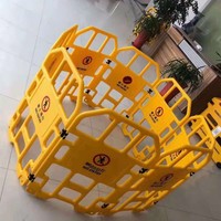 Barrière de sécurité pliable et portable avec roues, en plastique, barrière d'interdiction d'accès, remplissable d'eau, pour l'entretien des ascenseurs, zone de construction