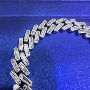 Pulsera de eslabones cubanos Moissanite Miami de plata de ley 925 chapada en oro para hombre y mujer, joyería hip hop - Product Image 6