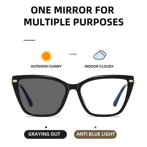 Occhiali da Vista Donna Cat-Eye con Montatura Completa in TR90 Fotocromatici Anti-Luce Blu di Alta Qualità con Fantasia Floreale Leggera - Product Image 5