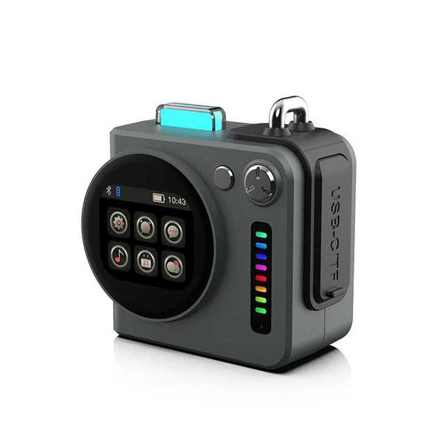 Portable Smart Touch Screen Bluetooth Speaker, Zinc Alloy Color Display Music Speaker with RGB  Lighting 5W Full Frequency Sound