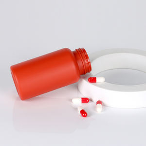 Bouteille de médecine PET de service OEM 100ml-200ml Revêtement doux au toucher Rouge Transparent Premium Feel 35mm Neck - Product Image 3