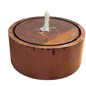 Eye-catching Customized Size Metal Water Feature Made Rusty Corten Steel High Pressure Safety Device Charcoal Grill Compatible - Product Image 1