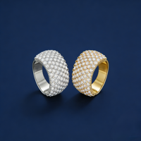Harga Grosir Cincin Hip Hop THGN Eternity Perak S925 Potongan Brilian Bersertifikat GRA Berlapis Emas Prong Set Moissanite