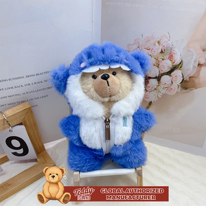 Teddy ISLAND, autorisation mondiale, costume à capuche de monstre rose, peluche, jouet, poupée personnalisée, échantillon d'impression - Product Image 5