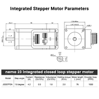 Motor paso a paso híbrido Nema 23 de 36V y 2N.m integrado con control de bucle cerrado y codificador de 1000ppr para AGV, robot industrial, CNC