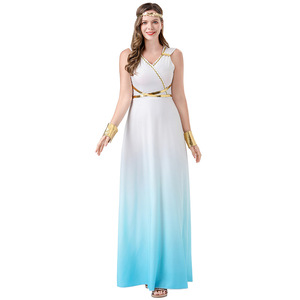 Greek Goddess <b>Dress</b> Women White <b>Blue</b> <b>Ombre</b> Costume Halloween Cosplay Party Outfit Stage Performance Fancy <b>Dress</b> - Product Image 5
