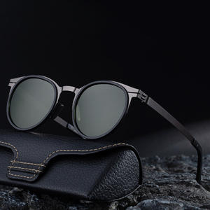 มาย-98330 แว่นกันแดดโพลาไรซ์ทรงวงรีสำหรับผู้ชายกรอบสแตนเลสป้องกันรังสียูวี 400 ประเภท 3 ที่บังแดดสีดำ - Product Image 2