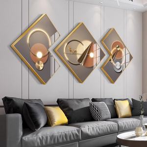 Decoración para Sala de Estar, Estilo Nórdico Moderno, Impresiones Geométricas HD, Arte Abstracto en Vidrio, Multicolor - Product Image 2