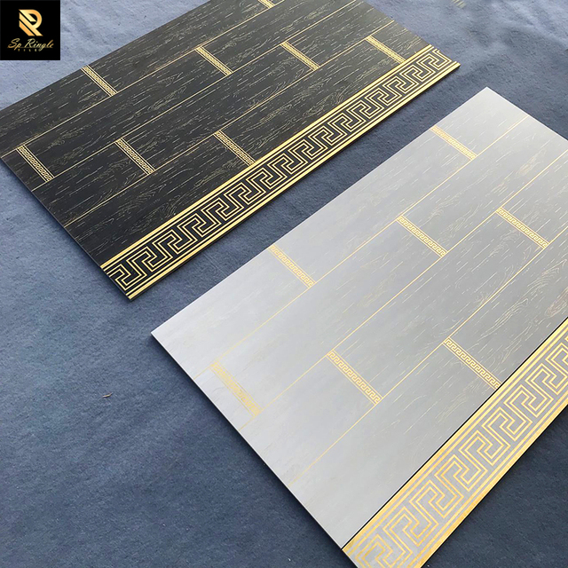 Foshan Building Materials Large Tile Slab Antique House Tile Flooring and Wall Matte Gold Vein White Wood Look Porcelain Tiles