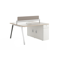 Station de travail modulaire moderne 4 places en bois durable avec design extensible pour le personnel de l'espace ouvert