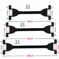 Câble d'extension USB 2.0 Type A Femelle-Femelle avec fixation par vis sur panneau, double blindage (feuille + tressé) 30cm 50cm 100cm
