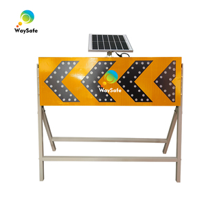 Señal de Tráfico Desmontable de Aluminio para Construcción de Carreteras con Flechas Izquierda/Derecha 1200x400, Indicador de Doble Flecha Intermitente LED Solar - Product Image 6