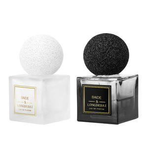Luxury 50ml Square Female <b>Perfume</b> Glass <b>Bottles</b> with Pink Volcanic Rock Lid 30ml 100ml Clear Empty Ladies' <b>Perfume</b> <b>Bottles</b> - Product Image 3