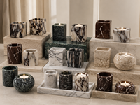 Accessoires de décoration intérieure en marbre naturel : Boîte à mouchoirs, Porte-bougie, Plateau en pierre de marbre pour salon, chambre et bureau