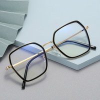 Nuevo Retro cuadrado enmarcado arte lente plana anteojos moda MARCO DE Metal masculino y femenino Anti luz azul gafas