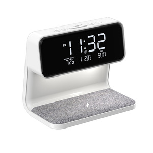 Multifunctional 5W 3 in 1 <b>Bedside</b> <b>Lamp</b> Touch <b>Wireless</b> <b>Charger</b> Night <b>Lamp</b> Dimmable <b>with</b> Digital Alarm Clock for Bedroom Dormitory - Product Image 1