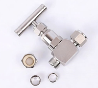 VALLOK Robinet à aiguille réglable mini mâle droit pour instruments, 3000-6000 PSI, NPT, en acier inoxydable, manuel, pour gaz, 1/4