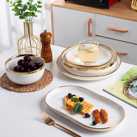 Service de table en porcelaine blanche, vente en gros, service de table en céramique