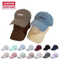 Casquette de baseball à 6 panneaux avec logo brodé, perforée, en jean et velours côtelé, personnalisable, style 'Dad Hat' souple, pour le golf