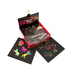 欧悦アート 熱売中 100枚入り アートスクラッチオフペーパー 描画おもちゃセット 6歳以上のお子様向け DIYスクラッチペイント - Product Image 2