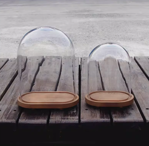 โดมแก้วทรงรีขนาดใหญ่ งานแฮนด์เมด ถอดประกอบได้ พร้อมฐานไม้ สำหรับงานดิวาลี งานเกษียณ ขายส่ง - Product Image 4