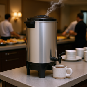 Distributeur de café commercial 4,5 L en acier inoxydable avec robinet anti-goutte, sur pied, pour la restauration - Product Image 2