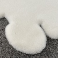 Tapis en fausse fourrure de lapin Teddy Bear - Doux, réversible, lavable, antidérapant pour salon et chambre à coucher