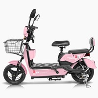 Vélo électrique à deux roues avec siège arrière confortable, amortisseur, moteur électronique sans balais, 3 vitesses, léger, pour les trajets urbains