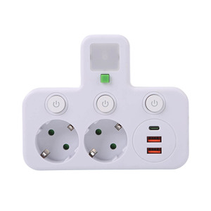 <span class=keywords><strong>Regleta</strong></span> de Carga Rápida USB Estándar Europeo Alemán de 16A con Protección Contra Sobrecarga, Control Independiente, Material de <span class=keywords><strong>Polipropileno</strong></span> - Product Image 5