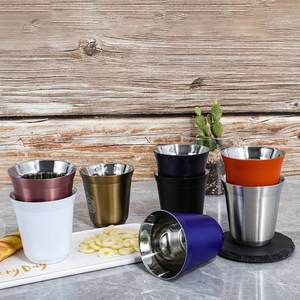 <span class=keywords><strong>Tasse</strong></span> à <span class=keywords><strong>double</strong></span> eau créative en acier inoxydable 304 Design classique, <span class=keywords><strong>tasse</strong></span> thermos sous vide pour bar, restaurant, mini verre à vin - Product Image 3
