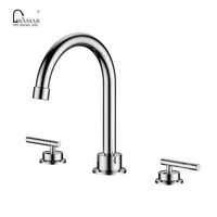 Robinet de lavabo élégant et traditionnel UPC ORB à 3 trous avec double poignée et douchette extractible, à poser sur le comptoir
