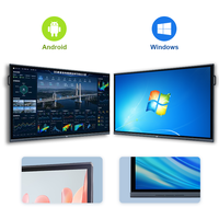 Tableau interactif tactile 4K sans liaison, Android 15/16, tableau intelligent pour l'enseignement avec fonction IA, 8+128G, tableau blanc intelligent