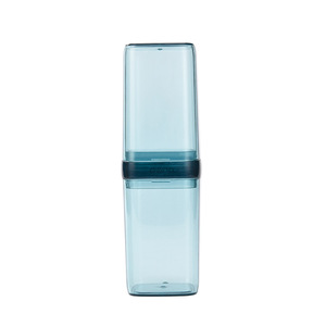Travel Toothbrush Case Transparent Red Plastic Foldable Portable Storage Box For Toothpaste And Toothbrush Couple Set - Product Image 5