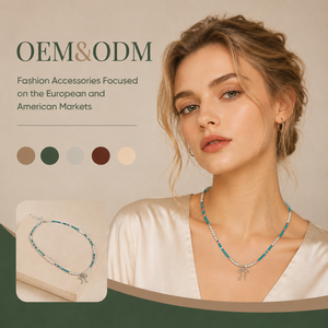 สร้อยคอช็อคเกอร์ประดับโบว์ลูกปัดหลากสีชุบเงิน ขายส่งแบบ OEM ODM เครื่องประดับสไตล์โบฮีเมียนสำหรับผู้หญิง - Product Image 1