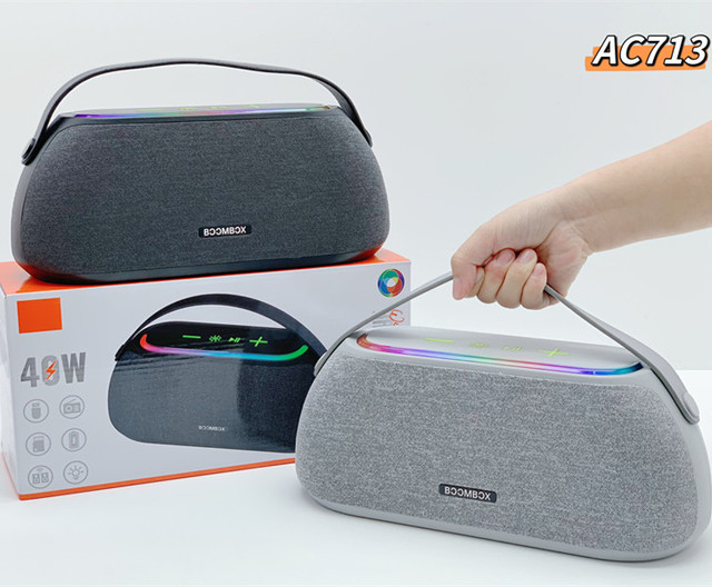 High-Power Subwoofer, Wireless Portable Speaker with Deep 40W Bass,Desk Gifts Outdoor Stereo Surround Sound 3000mah AC713