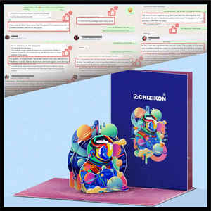 Chizikon High Quality Space Astronaut Graphics Pop-up 3d Holiday Gift Cards
