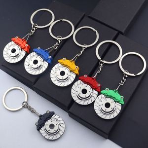Mini porte-clés tendance en métal pour voiture, avec pendentifs disque de frein et amortisseur, accessoires automobiles - Product Image 2