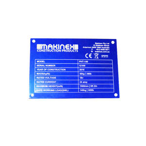 Aluminium labels, tags, naamplaatjes voor apparatuur, blanco geanodiseerd metaal, aangepast logo, kleur, lasergravering, zeefdruk T1 - Product Image 1
