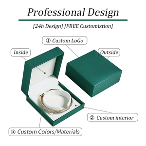 Hộp đựng trang sức cao cấp bán buôn, bộ trang sức, hộp trang sức lưới góc vuông màu xanh đậm dành cho nhẫn, mặt dây chuyền, vòng cổ, bông tai - Product Image 4