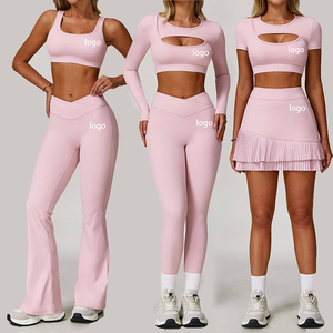 Nuova Collezione di Abbigliamento Sportivo in Nylon e Spandex, <span class=keywords><strong>Tuta</strong></span> Sportiva Casual Personalizzabile <span class=keywords><strong>per</strong></span> Donne, Completi <span class=keywords><strong>da</strong></span> Palestra <span class=keywords><strong>per</strong></span> <span class=keywords><strong>Donna</strong></span> - Product Image 1