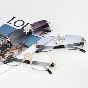 Kenbo 2025 New Arrival không có vành vuông Sunglasses Bling kim cương kim loại khung New phong cách thời trang dành cho nam giới và phụ nữ - Product Image 2